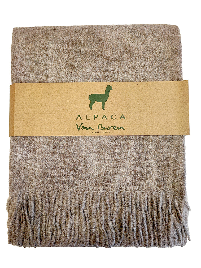 Wolldecke - Alpakadecke - Plaid - 200 x 150 cm - beige - Leibersperger Lammfell