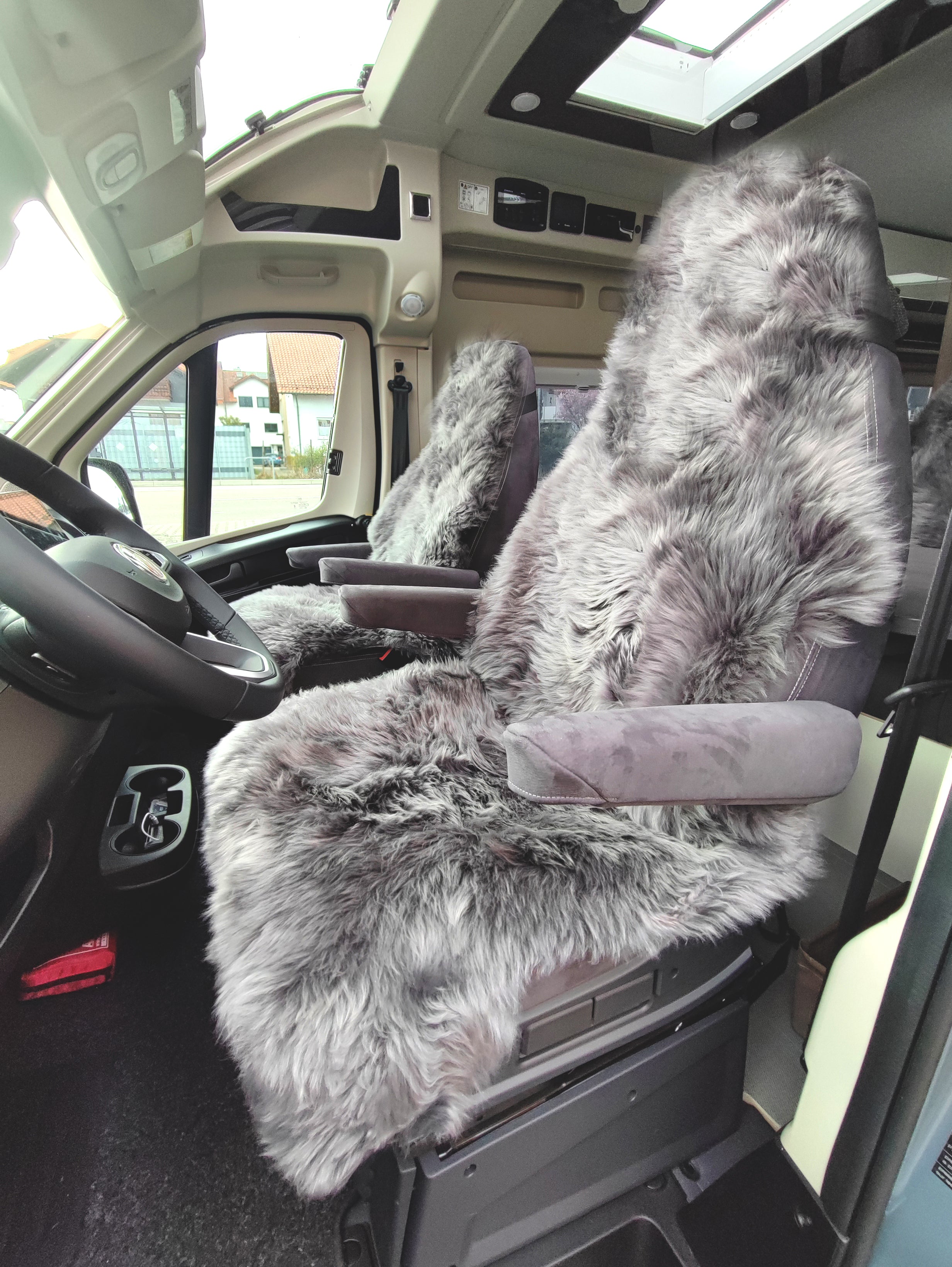 Autositz-Auflage - Wohnmobil - Hochlehner - Naturform - Leibersperger Lammfell