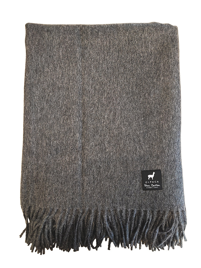 Wolldecke - Alpakadecke - Plaid - 200 x 150 cm - dunkelgrau - Leibersperger Lammfell
