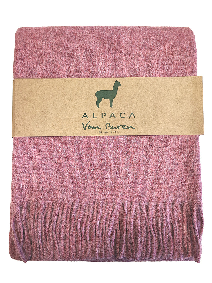 Wolldecke - Alpakadecke - Plaid - 200 x 150 cm - rosa - Leibersperger Lammfell