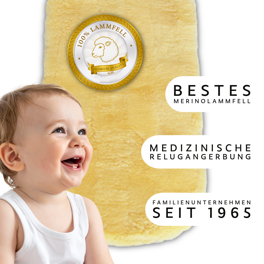 Lammfell-Auflage - Kinderwagen - Patchwork - 73 x 33 cm - Leibersperger Lammfell