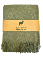 Wolldecke - Alpakadecke - Plaid - 200 x 150 cm - grün - Leibersperger Lammfell
