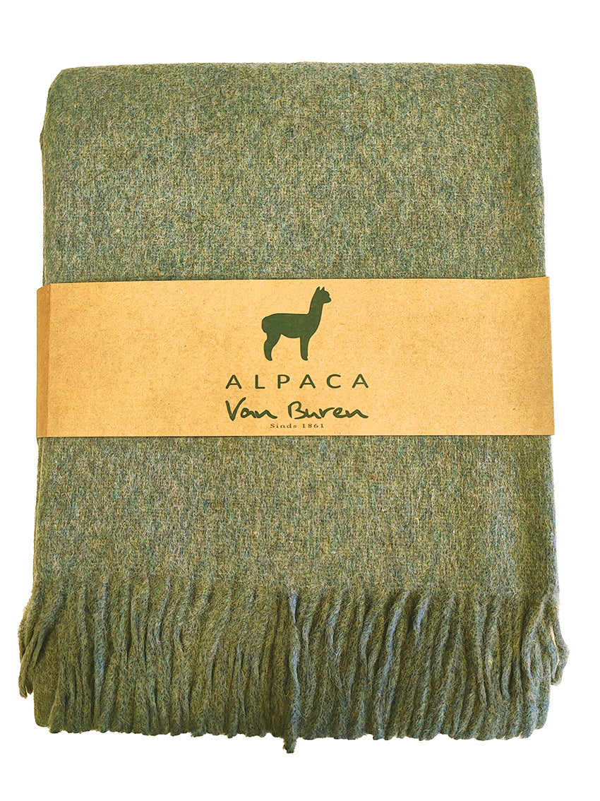 Wolldecke - Alpakadecke - Plaid - 200 x 150 cm - grün - Leibersperger Lammfell