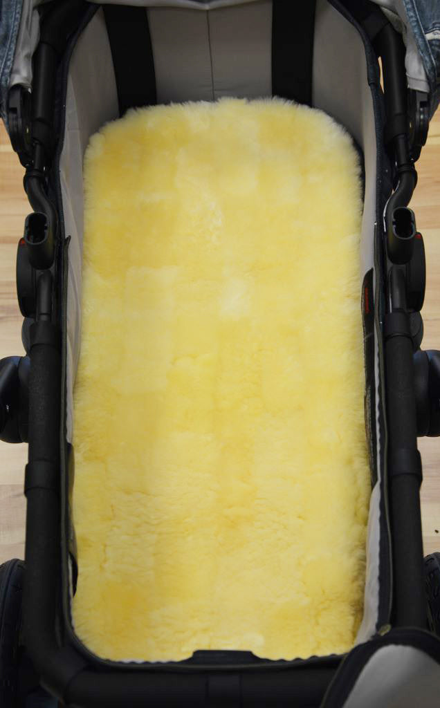 Lammfell-Auflage - Kinderwagen - Patchwork - 73 x 33 cm - Leibersperger Lammfell Shop