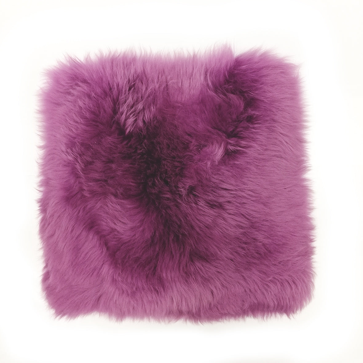 Lammfell-Kissen - Sitzkissen - quadratisch - 40 cm - lila - Leibersperger Lammfell Shop