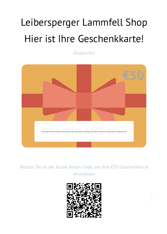 Leibersperger Geschenk-Gutschein - Leibersperger Lammfell