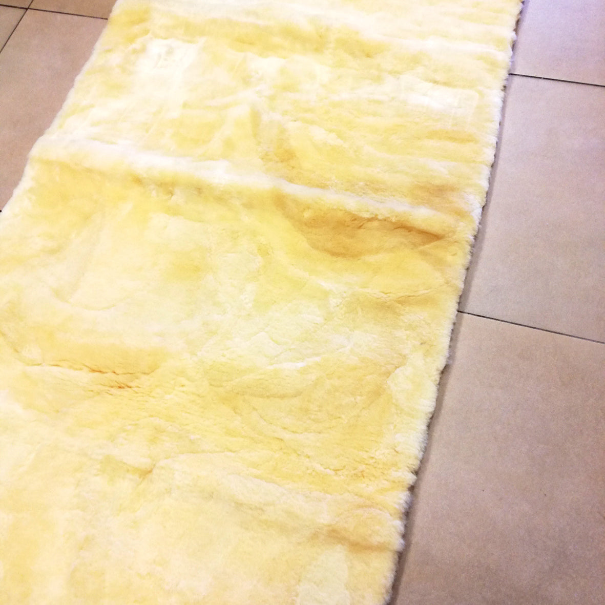 Bettfell - Lammfell - Patchwork - abgefüttert - 160 x 80 cm - Leibersperger Lammfell Shop