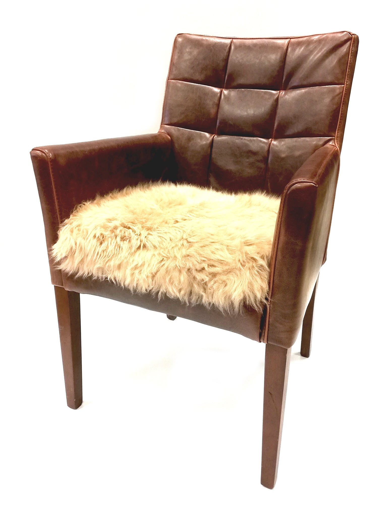 Lammfell-Kissen - Autositz-Kissen - Stuhlkissen - 40 cm - hellbraun - Leibersperger Lammfell Shop