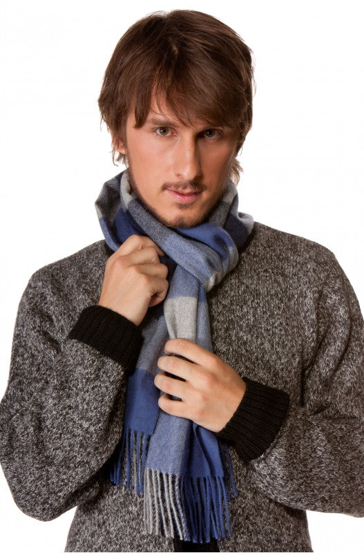 Schal KARO Baby-Alpaka Webschal 30 x 180 cm kariert unisex - Leibersperger Lammfell Shop