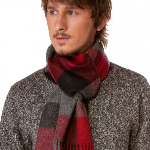 Schal KARO Baby-Alpaka Webschal 30 x 180 cm kariert unisex - Leibersperger Lammfell Shop