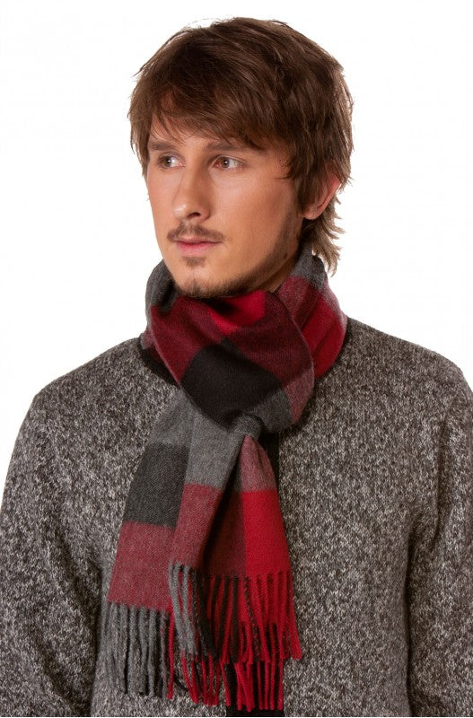 Schal KARO Baby-Alpaka Webschal 30 x 180 cm kariert unisex - Leibersperger Lammfell Shop