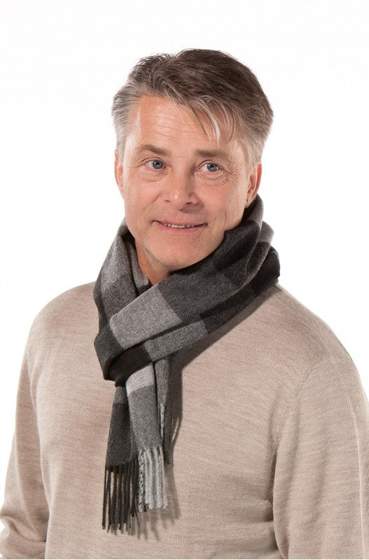 Schal KARO Baby-Alpaka Webschal 30 x 180 cm kariert unisex - Leibersperger Lammfell Shop