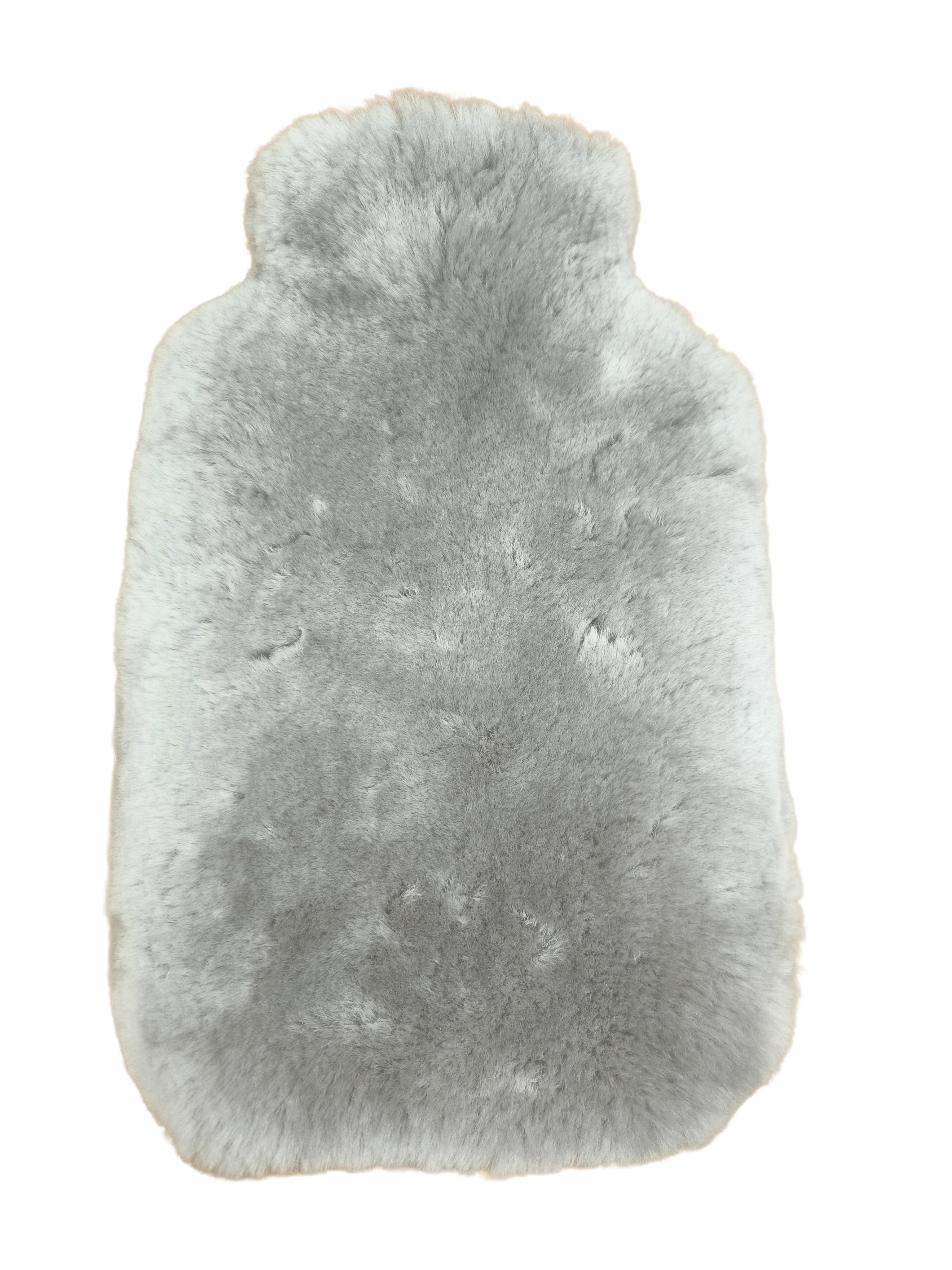 Bezug für Bettflasche / Wärmflasche / Grau - Leibersperger Lammfell