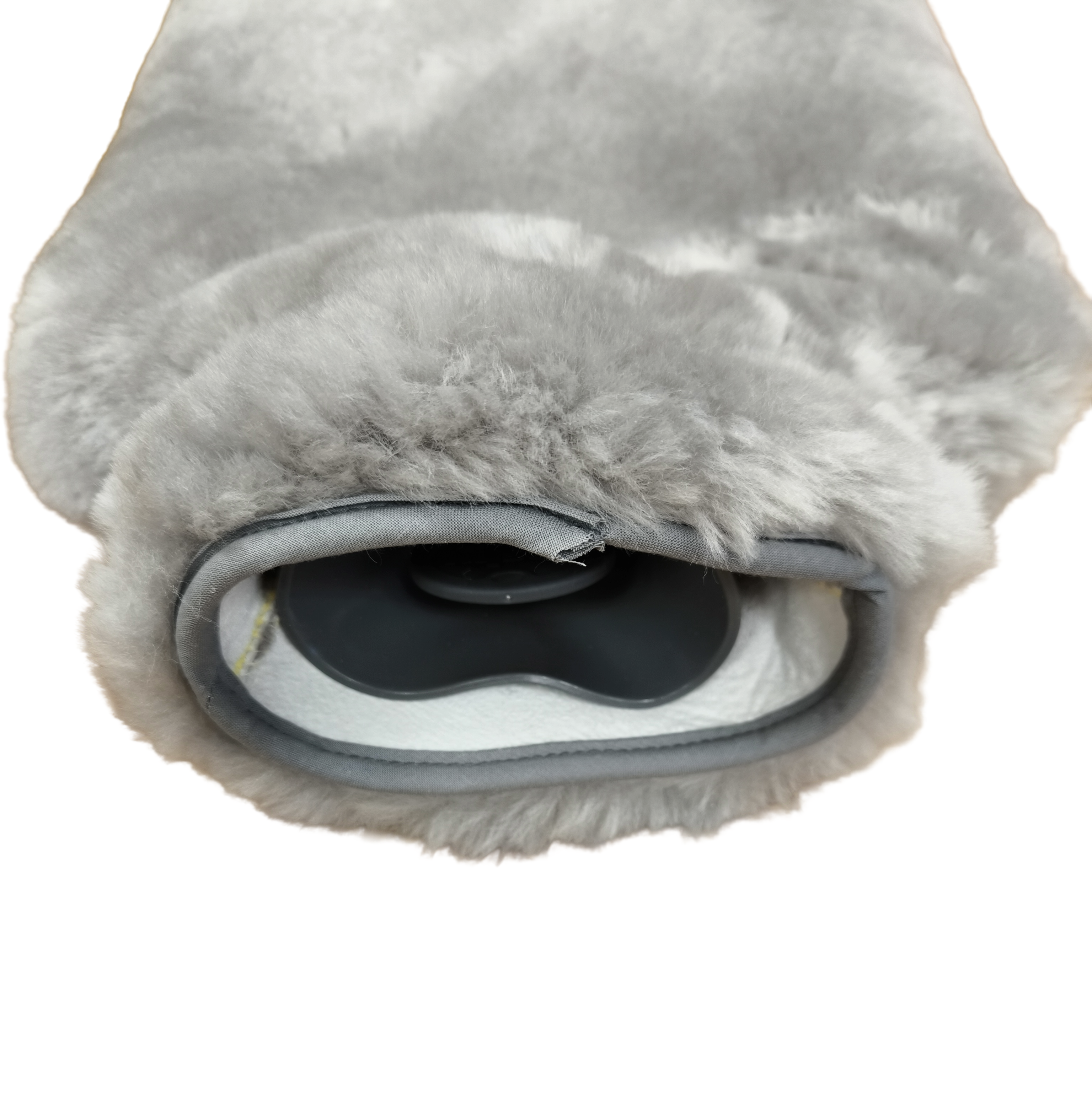 Bezug für Bettflasche / Wärmflasche / Grau - Leibersperger Lammfell