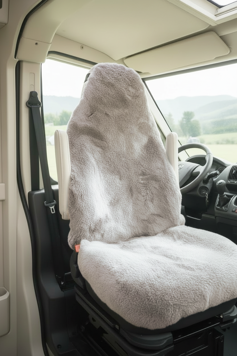 Autositz-Auflage - Wohnmobil - Hochlehner - Naturform - kurzwollig