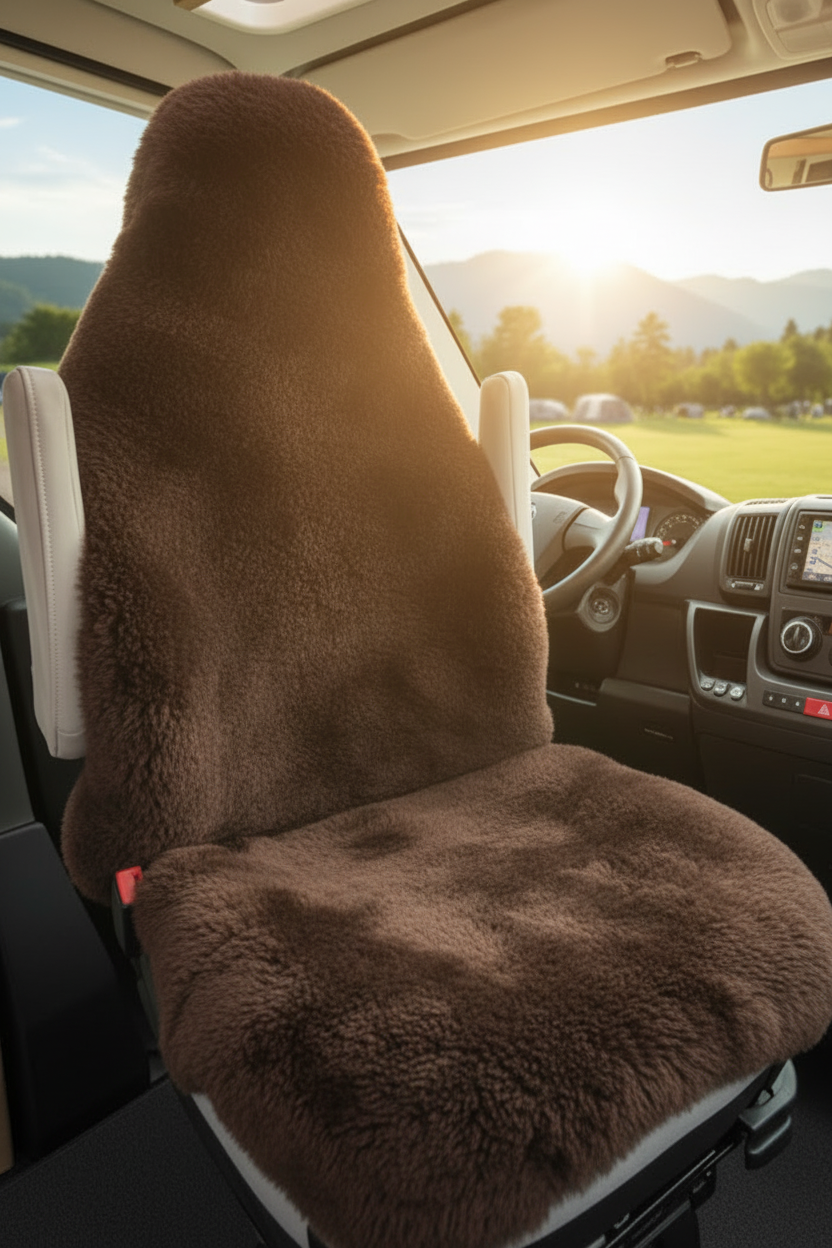 Autositz-Auflage - Wohnmobil - Hochlehner - Naturform - kurzwollig