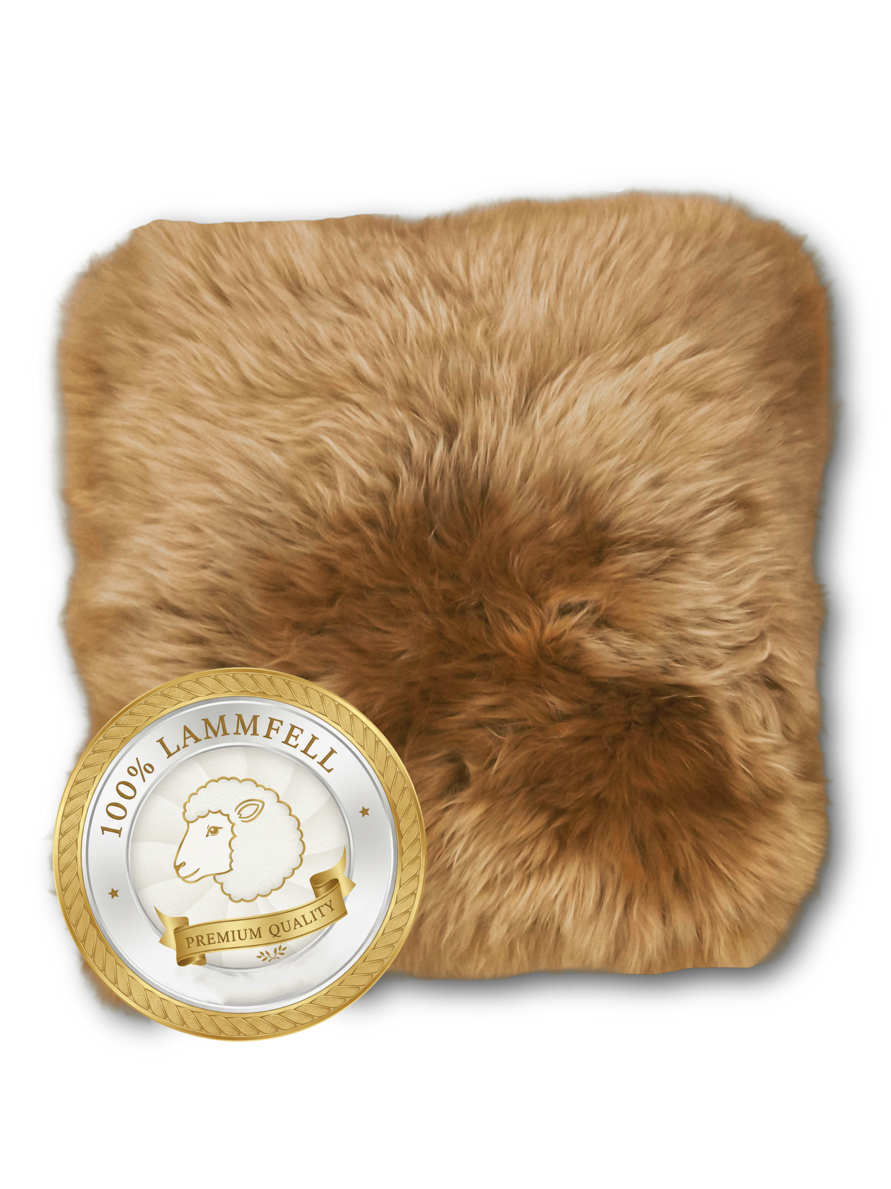 Lammfell - Kissenbezug - komplett aus Lammfell - 40 cm