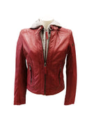 Lederjacke - Gipsy - Damen - Bikerjacke - rot - Leibersperger Lammfell Shop