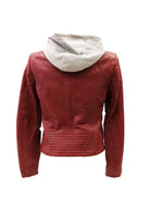 Lederjacke - Gipsy - Damen - Bikerjacke - rot - Leibersperger Lammfell Shop