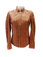 Lederjacke - Gipsy - Damen - Longjacket - cognac - Leibersperger Lammfell Shop