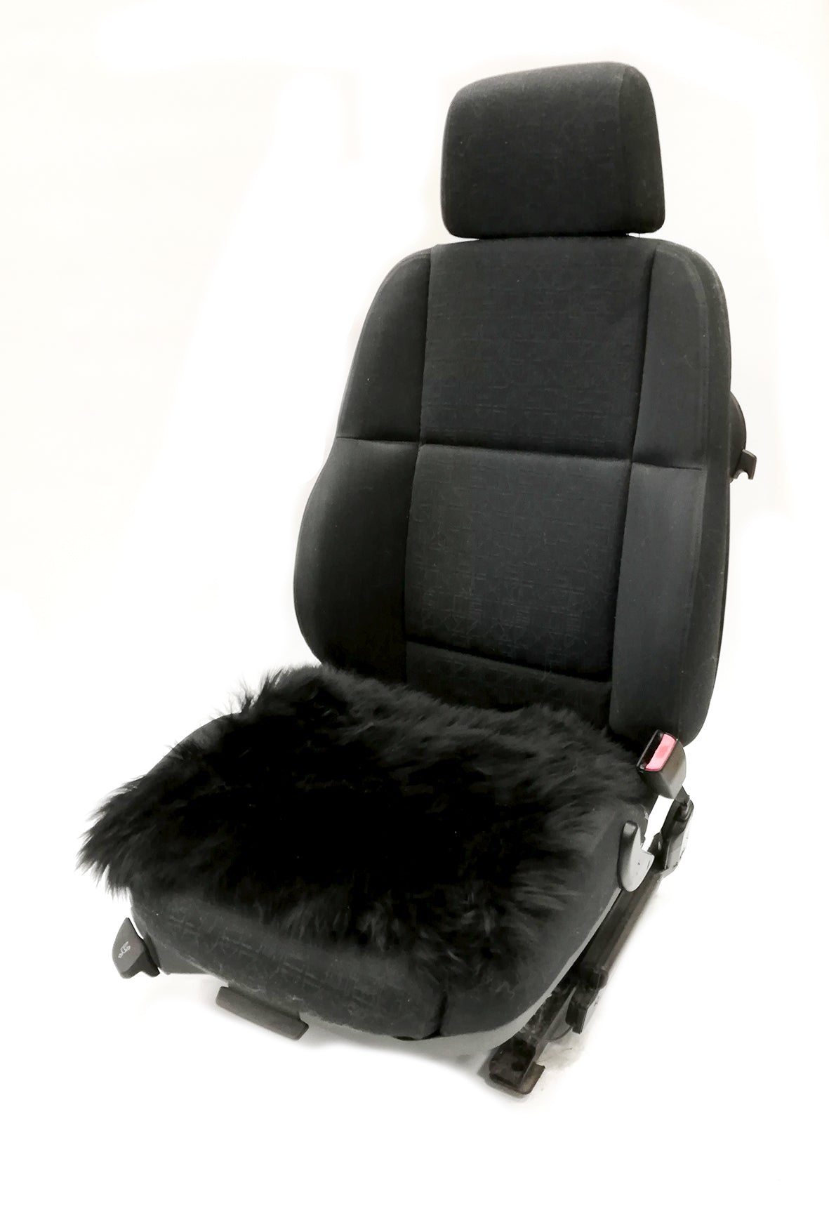 Lammfell-Kissen - Autositz-Kissen - Stuhlkissen - 40 cm - schwarz