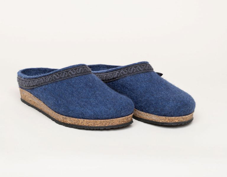 Filzschuhe - Clogs - Hausschuhe - Jeans-Blau - Leibersperger Lammfell