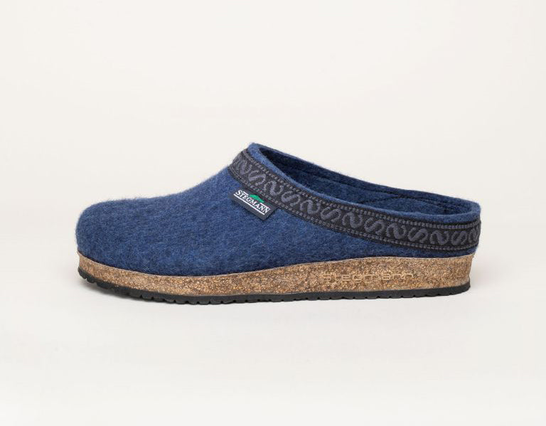 Filzschuhe - Clogs - Hausschuhe - Jeans-Blau - Leibersperger Lammfell