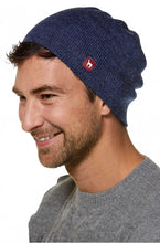 Beanie - Wendemütze aus Baby Alpaka - unisex - jeansblau/grau - Leibersperger Lammfell Shop